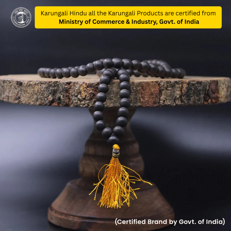 Original Karungali Mala 108-Beads Ebony Wood with Govt. Certified
