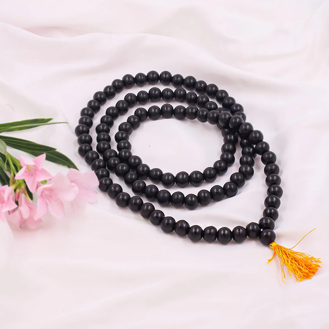 Original Karungali Mala 108-Beads Ebony Wood with Govt. Certified