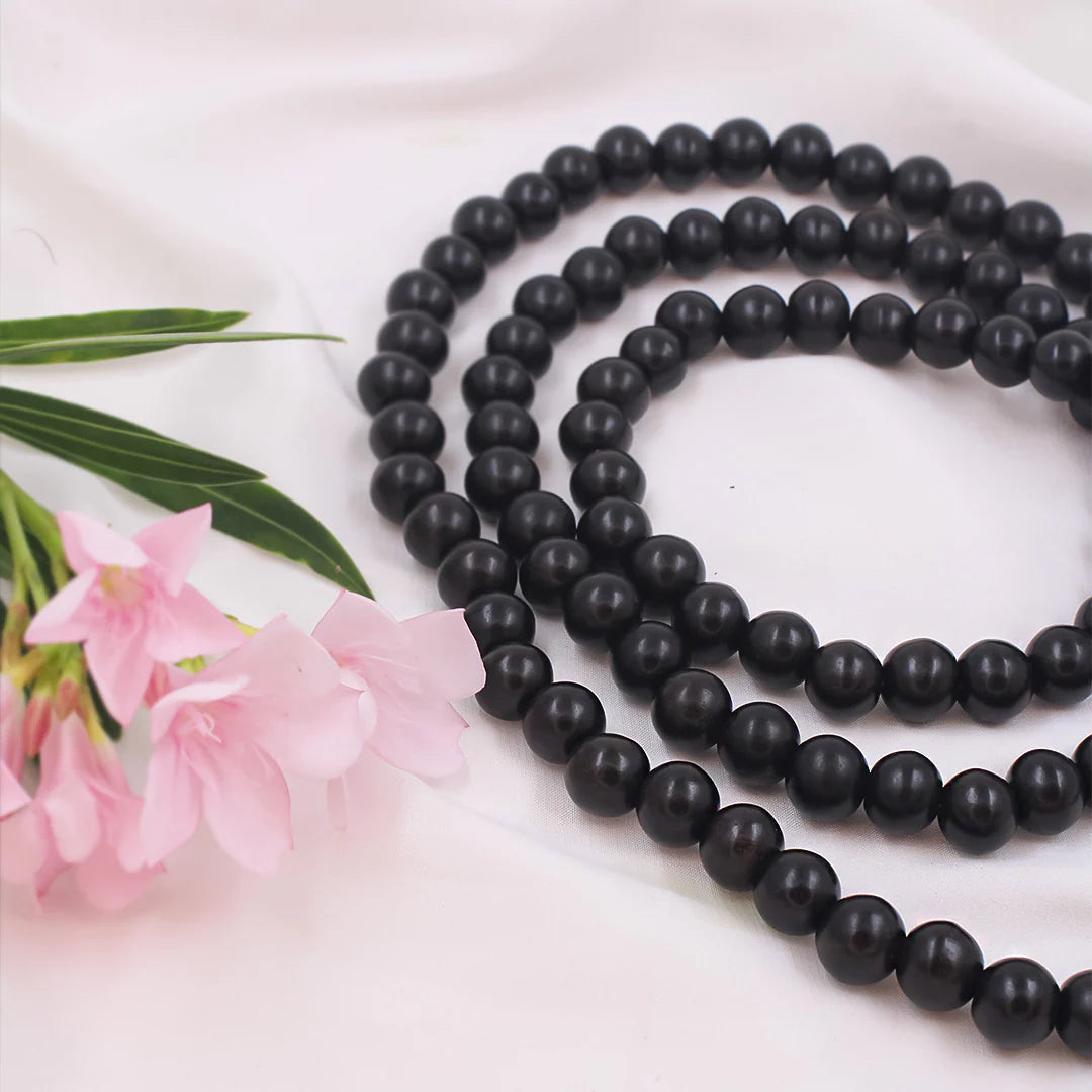 Original Karungali Mala 108-Beads Ebony Wood with Govt. Certified