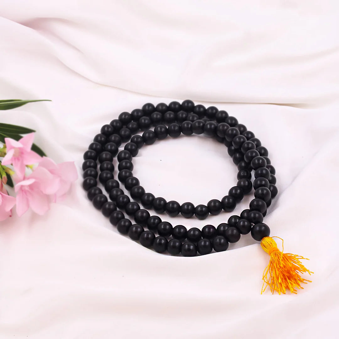 Original Karungali Mala 108-Beads Ebony Wood with Govt. Certified