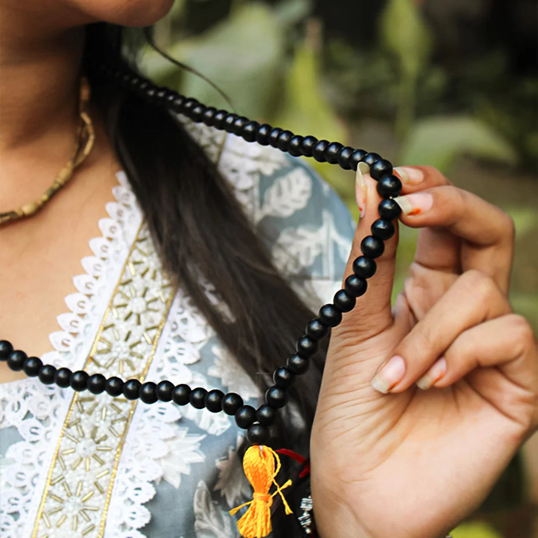 Original Karungali Mala 108-Beads Ebony Wood with Govt. Certified